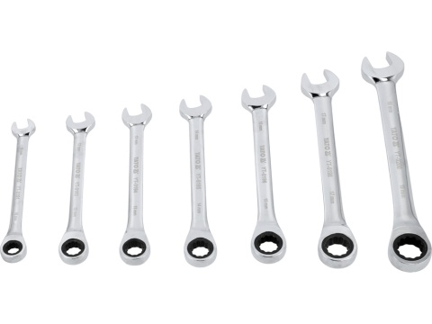 ZESTAW KLUCZY PŁASKO-OCZKOWYCH Z GRZECHOTKĄ YATO 10–19 mm (7 el.)