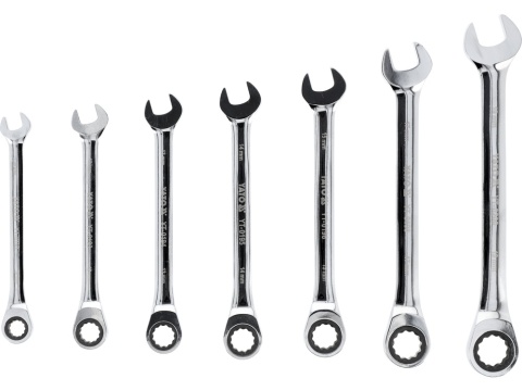 ZESTAW KLUCZY PŁASKO-OCZKOWYCH Z GRZECHOTKĄ YATO 10–19 mm (7 el.)