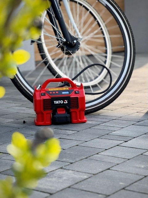 KOMPRESOR SAMOCHODOWY YATO 18V, 11 BAR, 12 L/MIN – BEZ AKUMULATORA