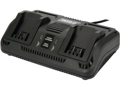 PILARKA ŁAŃCUCHOWA YATO 36V, PROWADNICA 16", 15 M/S – 2 x AKUMULATOR 4 AH, PODWÓJNA ŁADOWARKA