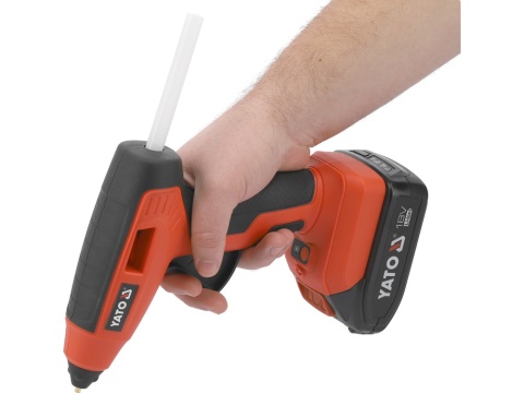 PISTOLET DO KLEJU YATO 18V, 11 MM, 25 G/MIN – AKUMULATOR 2 AH