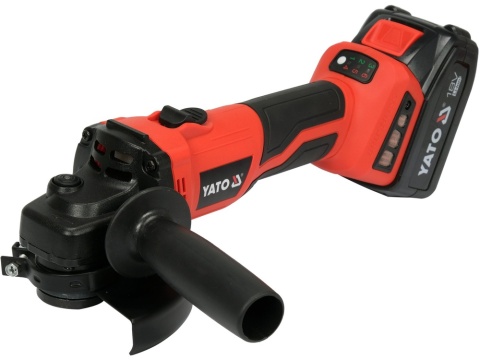 SZLIFIERKA KĄTOWA YATO 18V, 125 MM, 3000–8500 MIN⁻¹ – AKUMULATOR 4 AH