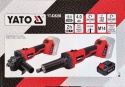 ZESTAW SZLIFIEREK YATO 18V: KĄTOWA 125 MM + PROSTA – AKUMULATOR 4 AH