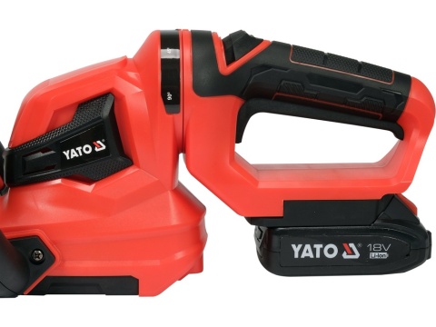 NOŻYCE DO ŻYWOPŁOTU AKUMULATOROWE YATO 18V, 55 CM, OBROTOWE – AKUMULATOR 2.0 AH