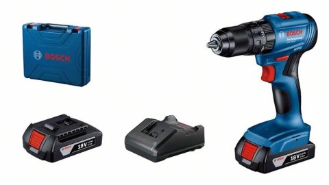 WIERTARKO-WKRĘTARKA AKUMULATOROWA UDAROWA BOSCH GSB 185-LI 18 V 50 Nm BRUSHLESS 2×2.0 Ah Li-Ion – WALIZKA