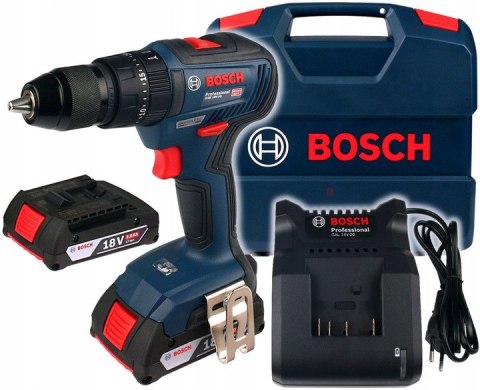 WIERTARKO-WKRĘTARKA AKUMULATOROWA UDAROWA BOSCH GSB 18V-50 18 V 50 Nm BRUSHLESS 2×2.0 Ah Li-Ion – L-CASE