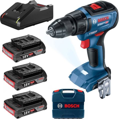 WIERTARKO-WKRĘTARKA AKUMULATOROWA BOSCH GSR 18V-50 18 V 50 Nm BRUSHLESS 3×2.0 Ah Li-Ion L-CASE