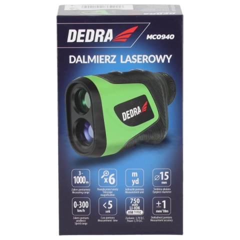 DALMIERZ LASEROWY MONOOKULAR 1000 m DEDRA MC0940