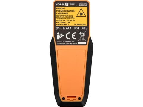 DALMIERZ LASEROWY VOREL 0,2–100 m