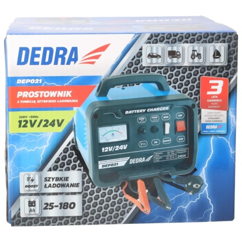 PROSTOWNIK DEDRA DEP021 12/24 V 25–180 Ah 240 W