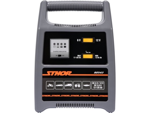 PROSTOWNIK STHOR 6/12V 8A 120Ah Z LEDOWYM WSKAŹNIKIEM NAŁADOWANIA