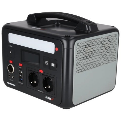 STACJA ZASILANIA DEDRA DEZS0600 600 W 640 Wh LiFePO₄ Z FUNKCJĄ ROZRUCHU 12 V