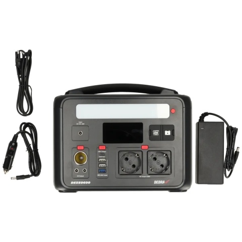 STACJA ZASILANIA DEDRA DEZS0600 600 W 640 Wh LiFePO₄ Z FUNKCJĄ ROZRUCHU 12 V