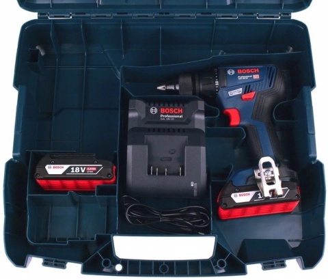 WIERTARKO-WKRĘTARKA AKUMULATOROWA BOSCH GSR 18V-50 18 V 50 Nm BRUSHLESS 2×2.0 Ah Li-Ion L-CASE