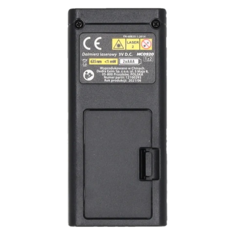 ZESTAW NARZĘDZI POMIAROWYCH: LASER KRZYŻOWY ZIELONY + DALMIERZ 40 m DEDRA MC0920