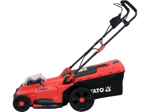 KOSIARKA AKUMULATOROWA YATO 36V, 43 CM – 2× AKUMULATOR 4 AH + PODWÓJNA ŁADOWARKA