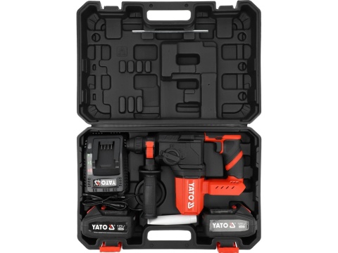 MŁOTOWIERTARKA YATO BEZSZCZOTKOWA 18V SDS PLUS 2,5J – 2 x AKUMULATOR 4 AH