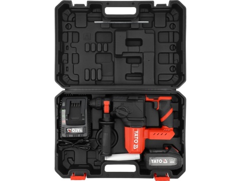 MŁOTOWIERTARKA YATO BEZSZCZOTKOWA 18V SDS PLUS 2,5J – AKUMULATOR 4 AH