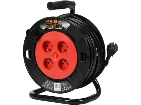 PRZEDŁUŻACZ BĘBNOWY VOREL 4 GNIAZDA, 3×1 mm², 25 m