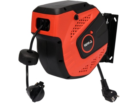 PRZEDŁUŻACZ ELEKTRYCZNY NA ZWIJAKU AUTOMATYCZNYM YATO 3 × 1,5 mm² – 20 m, IP34, ZABEZPIECZENIE TERMICZNE