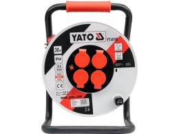 PRZEDŁUŻACZ NA BĘBNIE YATO 3 × 2,5 mm² – 40 m – 4 GNIAZDA IP44, ZABEZPIECZENIE TERMICZNE - YT-8107