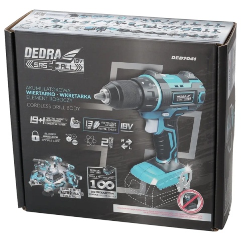 WIERTARKO-WKRĘTARKA AKUMULATOROWA DEDRA SAS+ALL DED7041 18V 50 Nm 2-BIEGOWA – BEZ AKUMULATORA