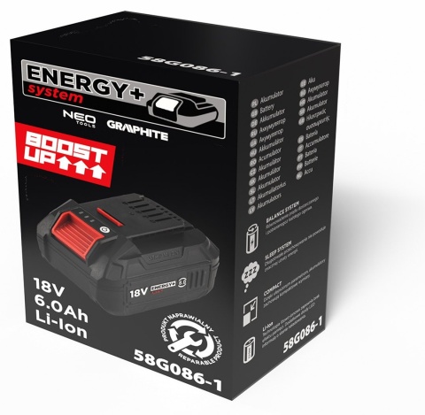 AKUMULATOR / BATERIA GRAPHITE ENERGY+ 18V LI-ION 6.0AH - 58G086-1