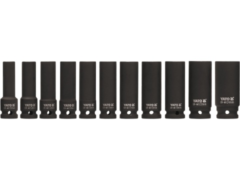 NASADKI UDAROWE DŁUGIE YATO 1/2'', ZESTAW 11 SZT.