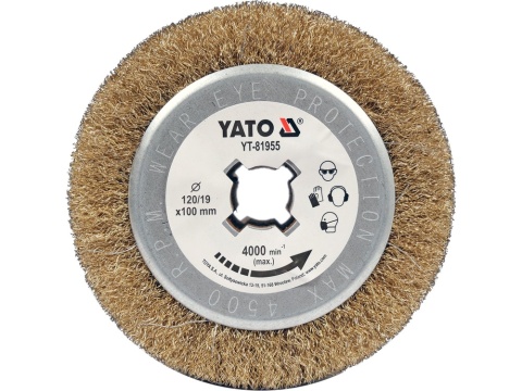 SZCZOTKA DO SATYNIARKI YATO (DRUT) 120×100×19 DO SZLIFOWANIA METALU I DREWNA - YT-81955