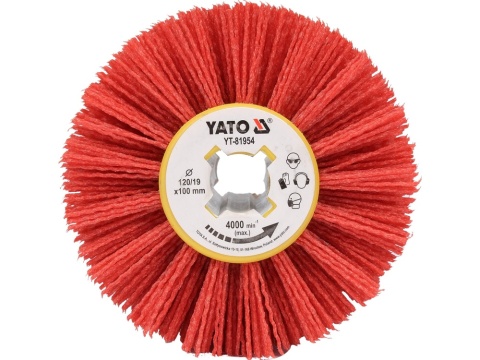 SZCZOTKA DO SATYNIARKI YATO PCV 120×100×19 DO RENOWACJI DREWNIANYCH TARASÓW - YT-81954
