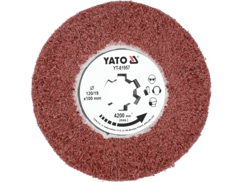 SZCZOTKA DO SATYNIARKI YATO WŁÓKNINA P120 120×100×19 - YT-81957