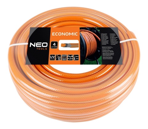 WĄŻ OGRODOWY NEO TOOLS 1/2" x 20 m, 4-WARSTWOWY NEO ECONOMIC - 15-800