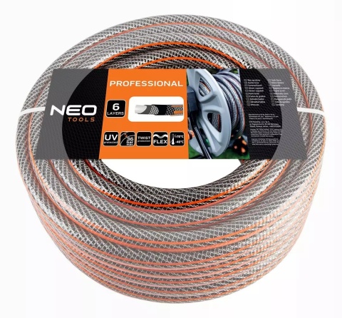 WĄŻ OGRODOWY NEO TOOLS 1/2" x 30 m, 6-WARSTWOWY NEO PROFESSIONAL - 15-841