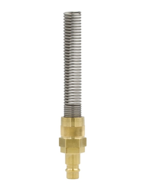 WTYCZKA PNEUMATYCZNA MOSIĘŻNA RQS NA WĄŻ 8x10 MM ZE SPRĘŻYNĄ - 26SFKK10MXX