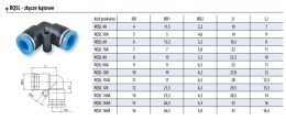 ZŁĄCZKA WTYKOWA KĄTOWA DWUSTRONNA, KOLANKO TYPU L 90° RQS 16 MM – 16 MM, TEKALAN - RQSL 160