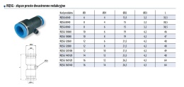 ZŁĄCZKA WTYKOWA PROSTA DWUSTRONNA REDUKCYJNA RQS 10 MM – 6 MM, TEKALAN - RQSG 10060