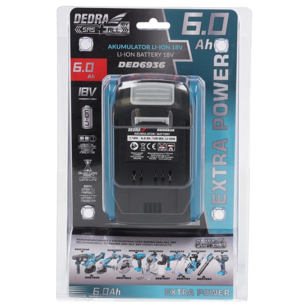 AKUMULATOR / BATERIA DEDRA SAS+ALL 6.0Ah Li-Ion 18V - DED6936 - obrazek 8