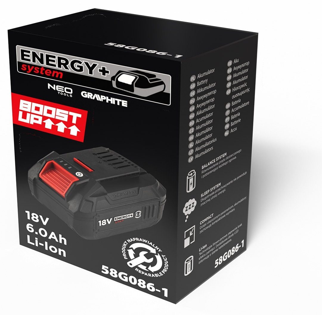 AKUMULATOR / BATERIA GRAPHITE ENERGY+ 18V LI-ION 6.0AH - 58G086-1 - obrazek 9