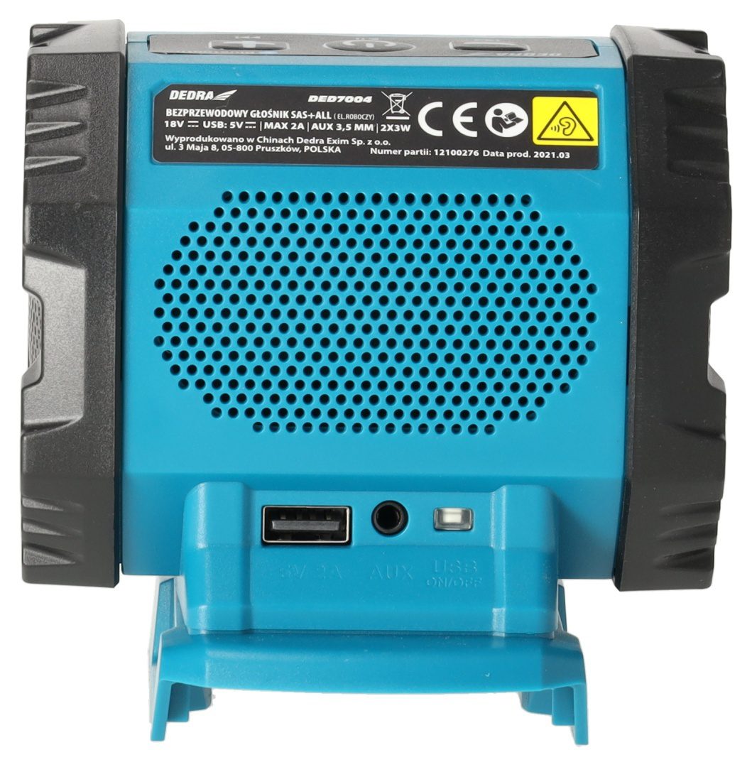 GŁOŚNIK AKUMULATOROWY 18V BLUETOOTH DEDRA SAS+ALL - BEZ AKUMULATORA - DED7004 - obrazek 7