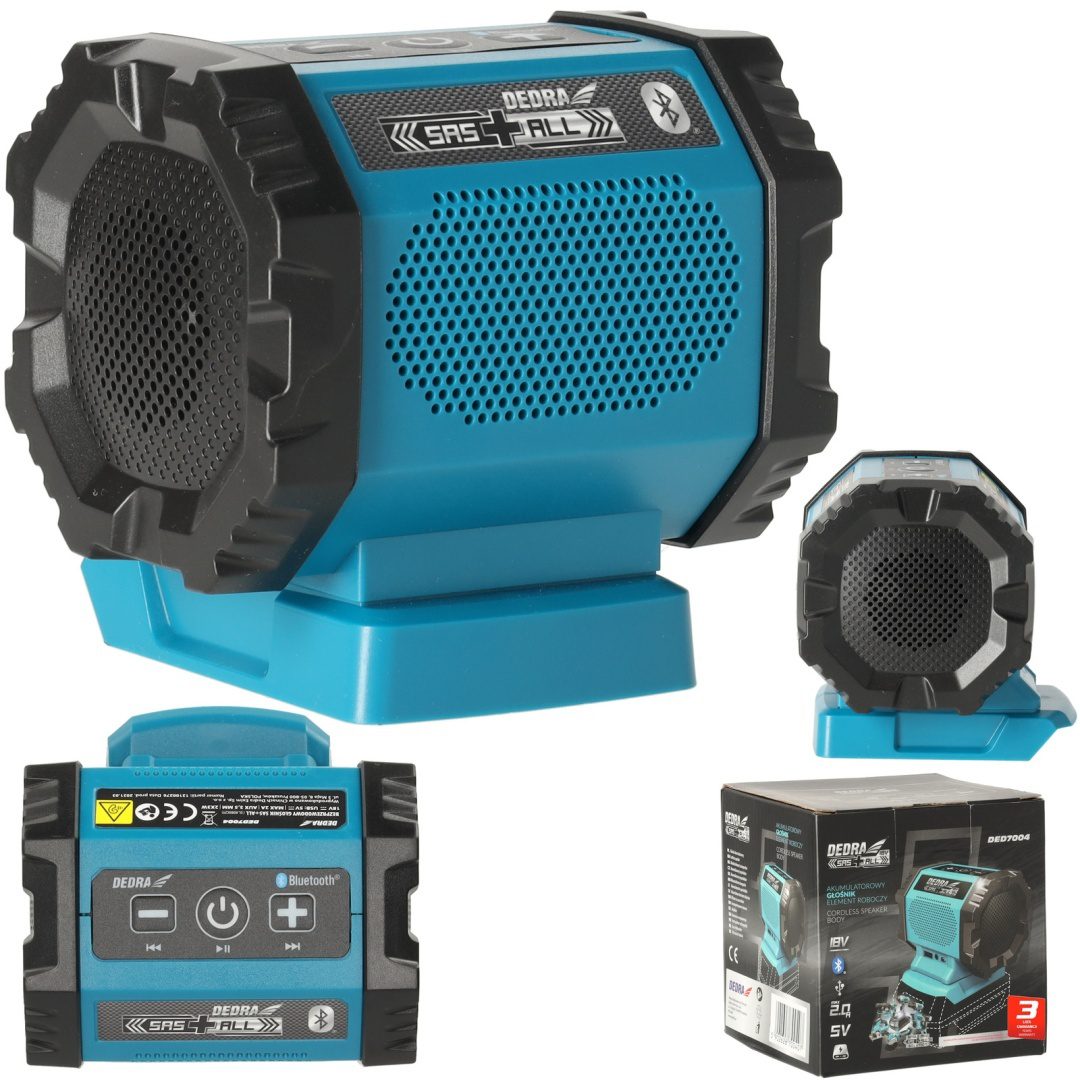 GŁOŚNIK AKUMULATOROWY 18V BLUETOOTH DEDRA SAS+ALL - BEZ AKUMULATORA - DED7004 - obrazek 2