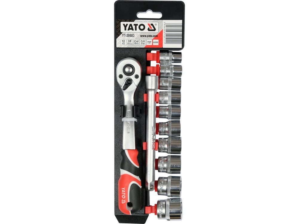 KOMPLET NASADEK Z AKCESORIAMI YATO 3/8" (12 el.) - YT-38683