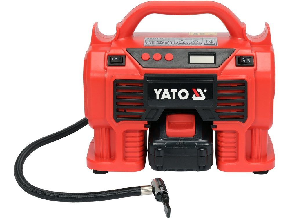 KOMPRESOR SAMOCHODOWY YATO 18V, 11 BAR, 12 L/MIN - AKUMULATOR 3 AH - YT-23247 - obrazek 2
