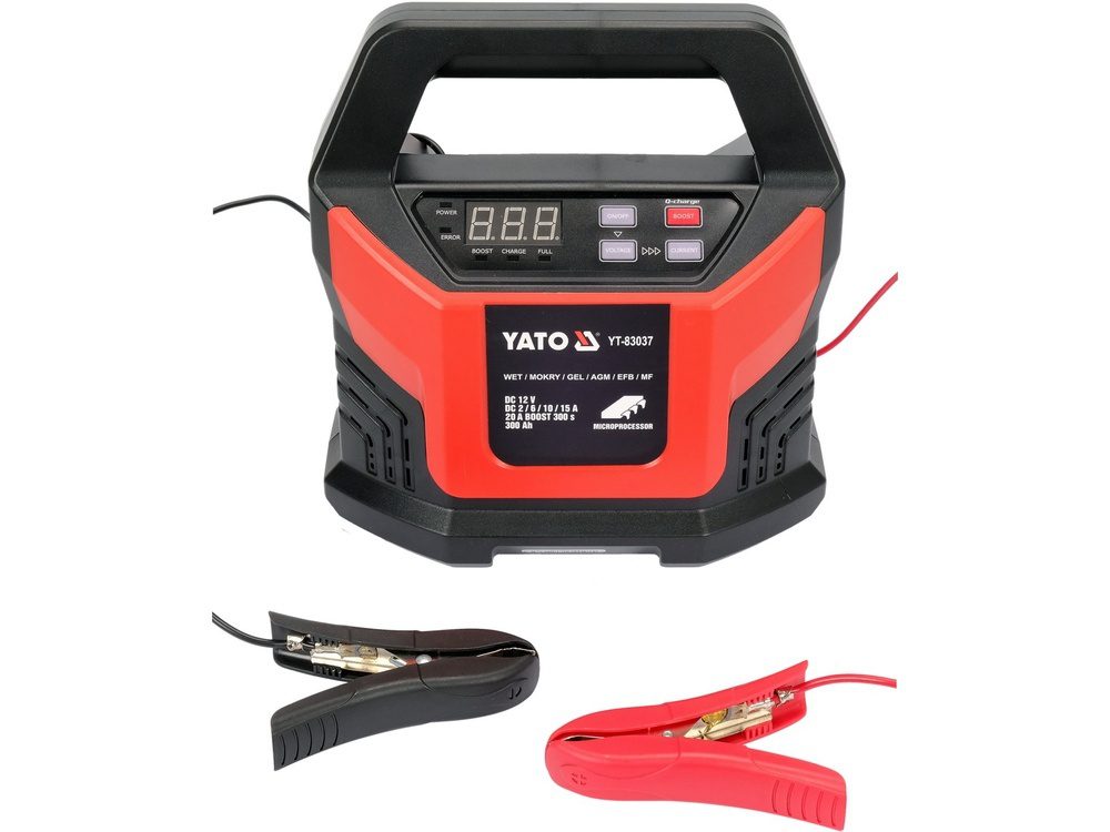 PROSTOWNIK ELEKTRONICZNY YATO 12V/2A, 6A, 10A, 15A BOOST 300S 20A - YT-83037