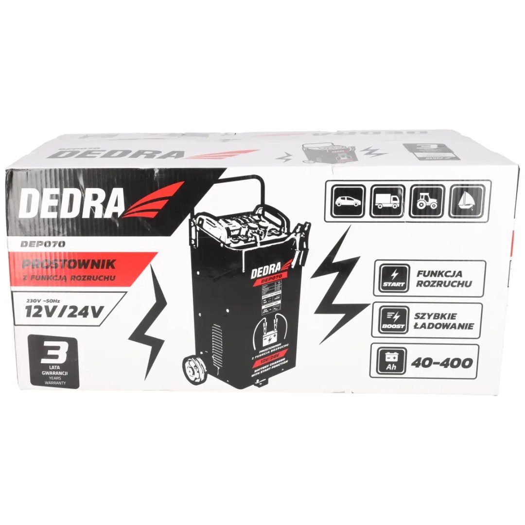 PROSTOWNIK Z ROZRUCHEM DEDRA 12/24 V 40–400 Ah 2000 W - DEP070 - obrazek 6