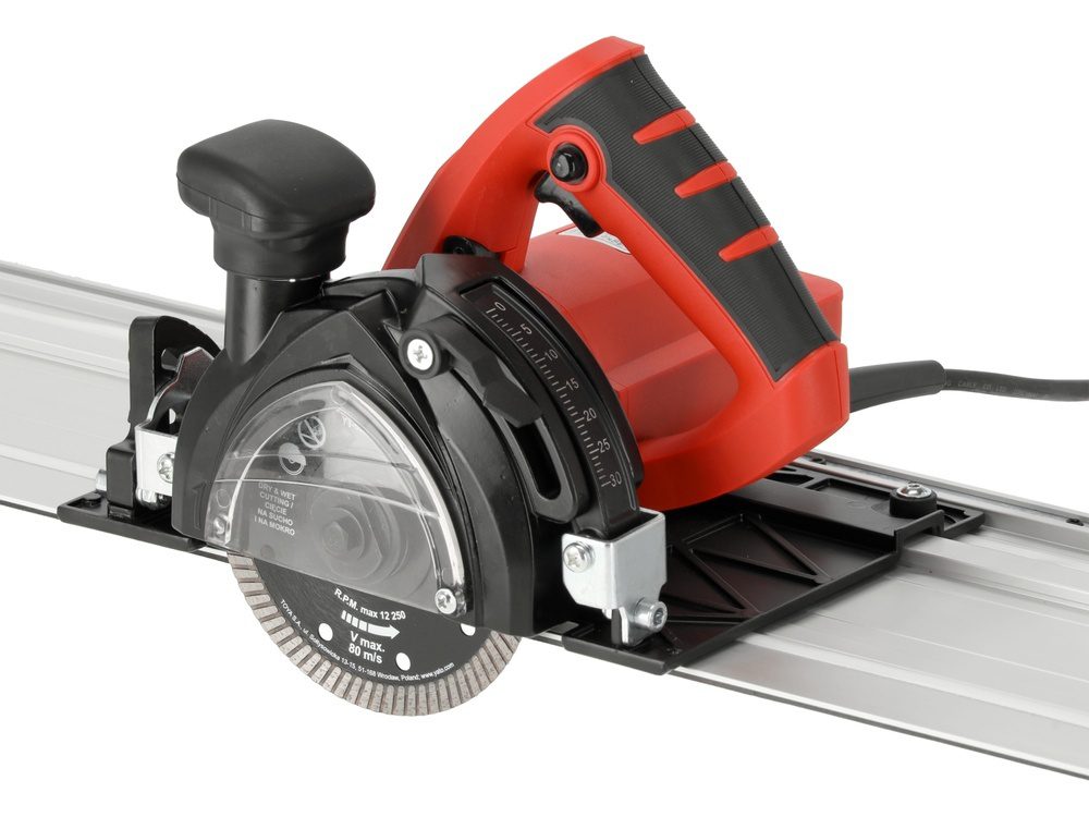 PRZECINARKA DO GRESU YATO Z PROWADNICĄ, FAZOWANIE 0–45° + ODCIĄG PYŁU, 125 MM 1400W - YT-821591 - obrazek 5