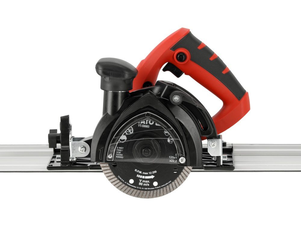 PRZECINARKA DO GRESU YATO Z PROWADNICĄ, FAZOWANIE 0–45° + ODCIĄG PYŁU, 125 MM 1400W - YT-821591 - obrazek 6