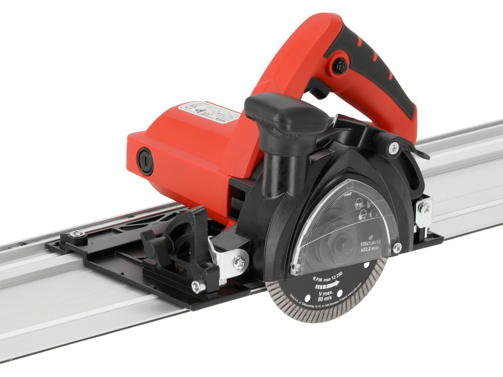 PRZECINARKA DO GRESU YATO Z PROWADNICĄ, FAZOWANIE 0–45° + ODCIĄG PYŁU, 125 MM 1400W - YT-821591 - obrazek 7