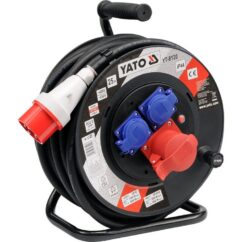 PRZEDŁUŻACZ BĘBNOWY SIŁOWY YATO 5 × 2,5 mm² - 25 m - IP44, 230/400 V, 3 GNIAZDA - YT-8120