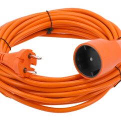 PRZEDŁUŻACZ JEDNOGNIAZDOWY 10 m POMARAŃCZOWY 2×1,5 mm² - 82671
