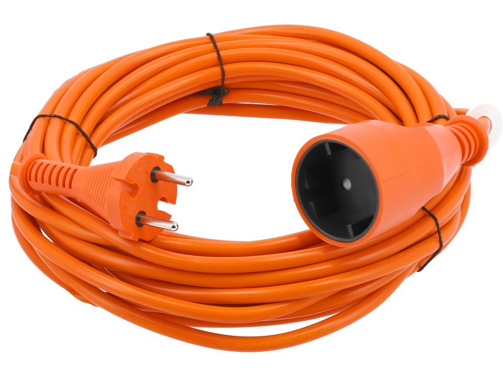 PRZEDŁUŻACZ JEDNOGNIAZDOWY 10 m POMARAŃCZOWY 2×1,5 mm² - 82671